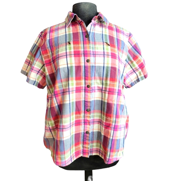 Alfred Dunner plaid button down shirt - Picture 1 of 7